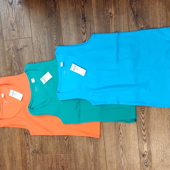 Chico's 3 Tess True Color Tees Tank Tops - Orange Green Blue NWT Small - Picture 8 of 13